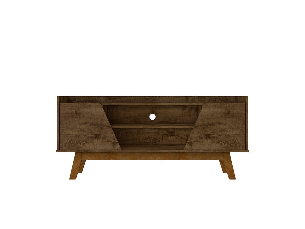 Manhattan Comfort Marcus Mid-Century Modern 53" TV Stand in Rustic Brown