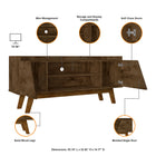 Manhattan Comfort Marcus Mid-Century Modern 53" TV Stand in Rustic Brown