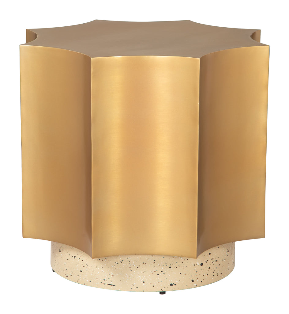 Zuo Osam Side Table Gold & Beige