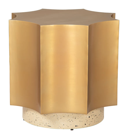 Zuo Osam Side Table Gold & Beige