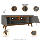 Manhattan Comfort Marcus Mid-Century Modern 63" TV Stand in Dark Sage Gray and Brown