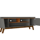 Manhattan Comfort Marcus Mid-Century Modern 63" TV Stand in Dark Sage Gray and Brown
