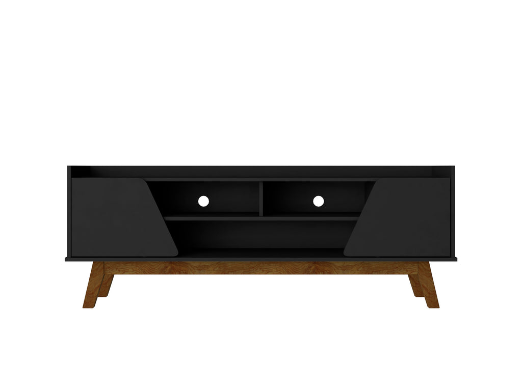 Manhattan Comfort Marcus Mid-Century Modern 63" TV Stand in Black