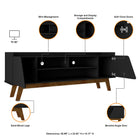 Manhattan Comfort Marcus Mid-Century Modern 63" TV Stand in Black
