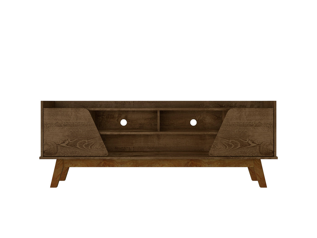 Manhattan Comfort Marcus Mid-Century Modern 63" TV Stand in Rustic Brown