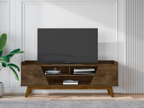 Manhattan Comfort Marcus Mid-Century Modern 63" TV Stand in Rustic Brown