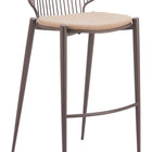 Zuo Silues Barstool (Set of 2) Taupe & Brown