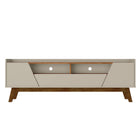 Manhattan Comfort Marcus Mid-Century Modern 71" TV Stand in Greige and Brown