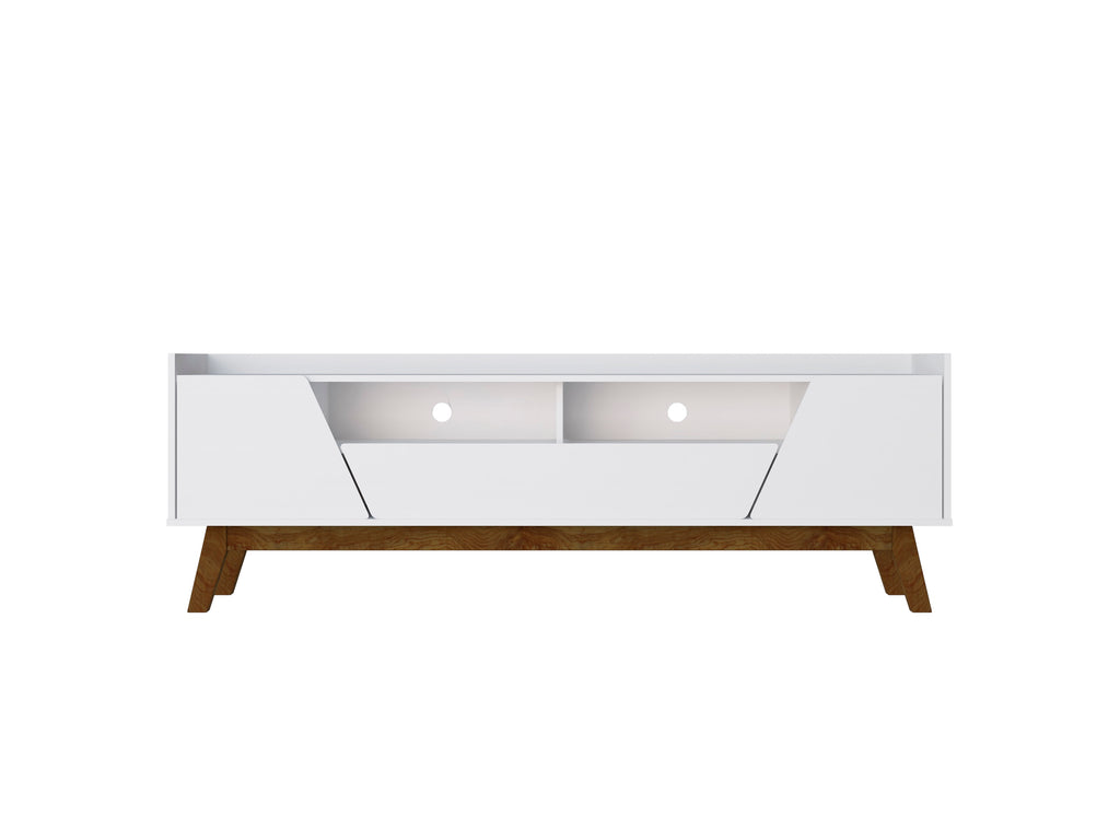 Manhattan Comfort Marcus Mid-Century Modern 71" TV Stand in White