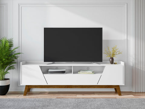 Manhattan Comfort Marcus Mid-Century Modern 71" TV Stand in White