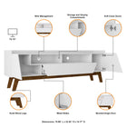 Manhattan Comfort Marcus Mid-Century Modern 71" TV Stand in White