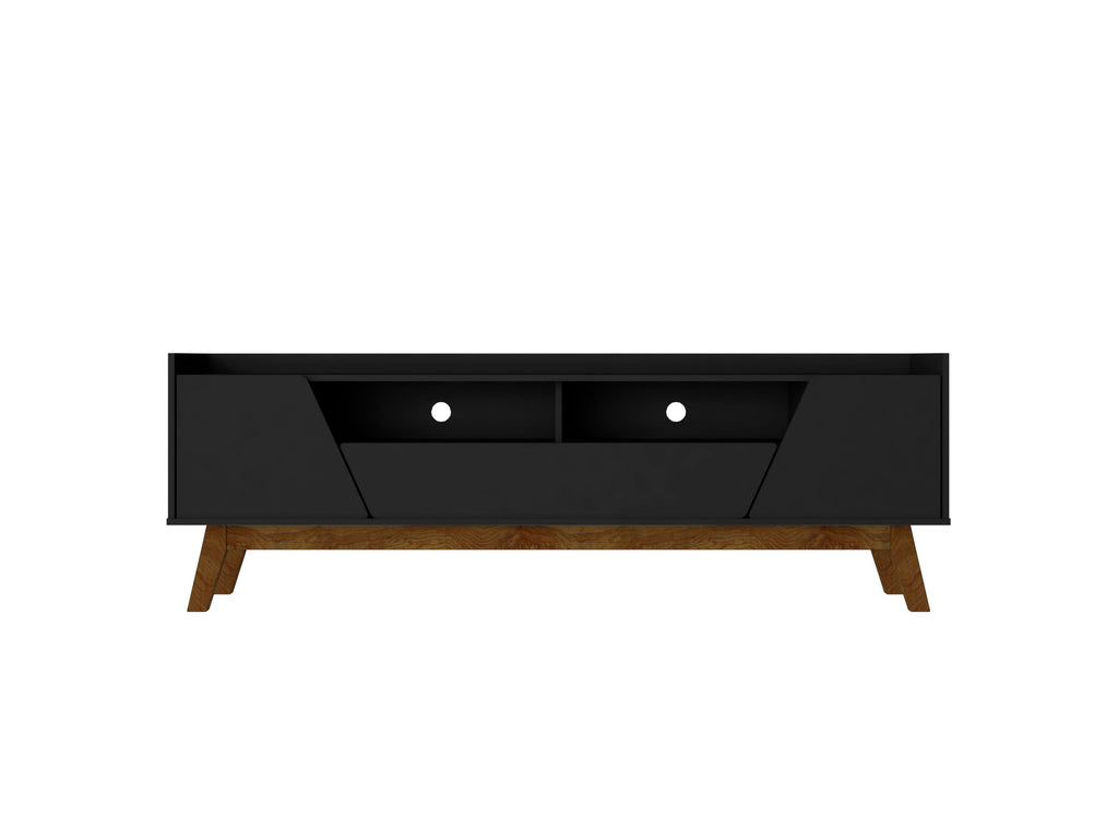 Manhattan Comfort Marcus Mid-Century Modern 71" TV Stand in Black