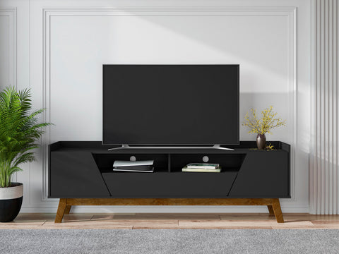 Manhattan Comfort Marcus Mid-Century Modern 71" TV Stand in Black