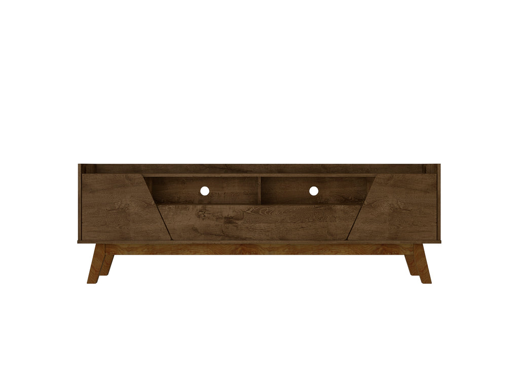 Manhattan Comfort Marcus Mid-Century Modern 71" TV Stand in Rustic Brown