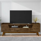 Manhattan Comfort Marcus Mid-Century Modern 71" TV Stand in Rustic Brown