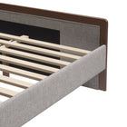 Zuo Somune Queen Bed Gray & Walnut