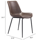 Zuo Byron Dining Chair (Set of 2) Brown