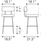 Zuo Blanca Barstool (Set of 2) Ivory