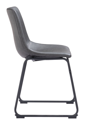 Zuo Smart Dining Chair (Set of 2) Charcoal