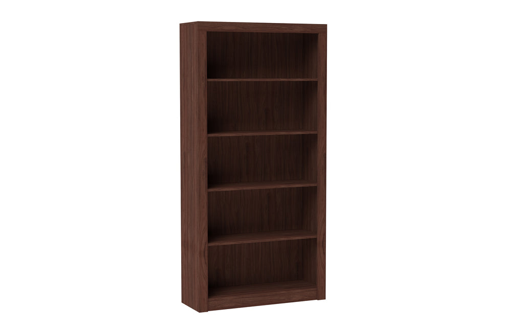 Manhattan Comfort Olinda Mid-Century Modern 36" Open Bookcase in Walnut Brown (5-Shelf)