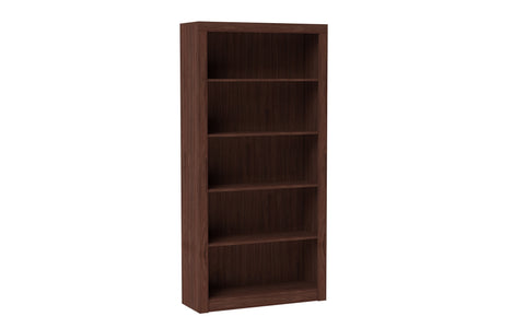 Manhattan Comfort Olinda Mid-Century Modern 36" Open Bookcase in Walnut Brown (5-Shelf)