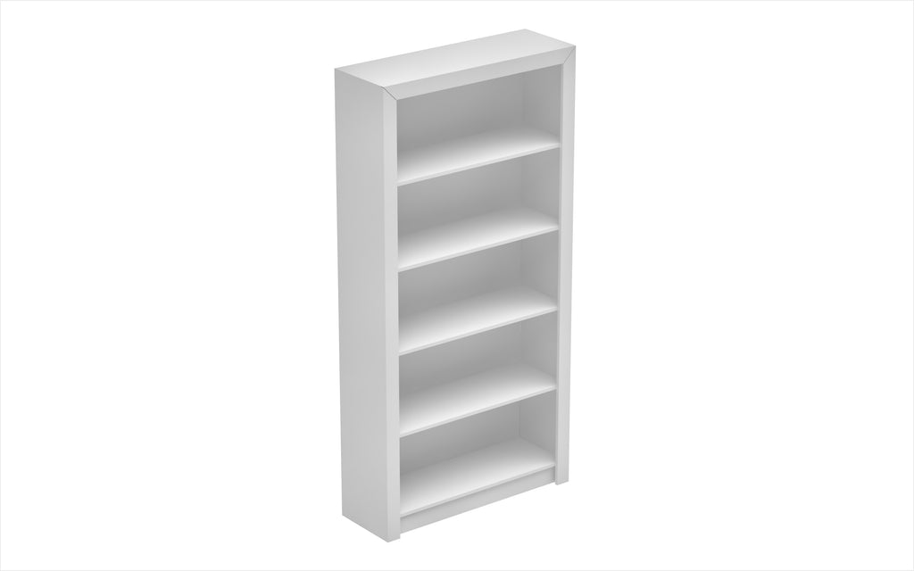 Manhattan Comfort Olinda Mid-Century Modern 36" Open Bookcase in White (5-Shelf)