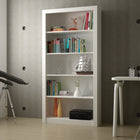 Manhattan Comfort Olinda Mid-Century Modern 36" Open Bookcase in White (5-Shelf)