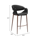 Zuo Limay Barstool Black & Walnut