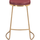 Zuo Bree Counter Stool (Set of 2) Burgundy & Gold