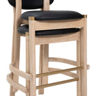 Zuo Rilou Barstool (Set of 2) Black & Natural