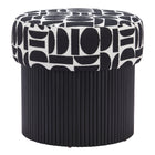 Zuo Boto Storage Ottoman Black & White
