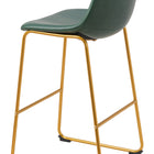 Zuo Augusta Barstool (Set of 2) Green & Gold