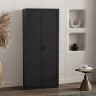 Manhattan Comfort Cornelia Modern 30" Storage Cabinet in Black (7-Shelf)
