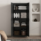 Manhattan Comfort Cornelia Modern 30" Storage Cabinet in Black (7-Shelf)
