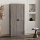 Manhattan Comfort Cornelia Modern 30" Storage Cabinet in Gray (7-Shelf)