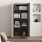 Manhattan Comfort Cornelia Modern 30" Storage Cabinet in Gray (7-Shelf)