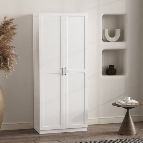 Manhattan Comfort Cornelia Modern 30" Storage Cabinet in White (7-Shelf)