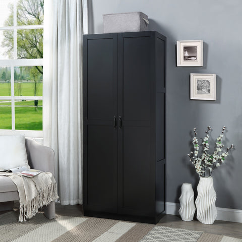 Manhattan Comfort Hopkins Modern 30" Storage Cabinet in Black (7-Shelf)