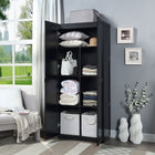 Manhattan Comfort Hopkins Modern 30" Storage Cabinet in Black (7-Shelf)