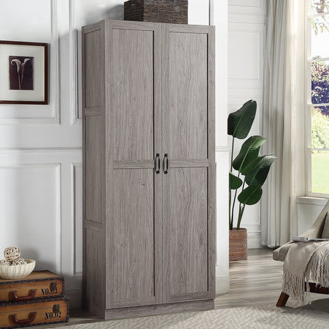 Manhattan Comfort Hopkins Modern 30" Storage Cabinet in Gray (7-Shelf)
