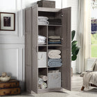 Manhattan Comfort Hopkins Modern 30" Storage Cabinet in Gray (7-Shelf)