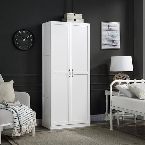 Manhattan Comfort Hopkins Modern 30" Storage Cabinet in White (7-Shelf)