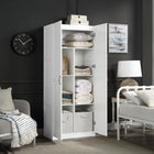 Manhattan Comfort Hopkins Modern 30" Storage Cabinet in White (7-Shelf)