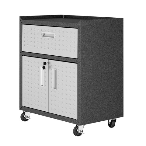 Manhattan Comfort Fortress Modern 30" Rolling Garage Cabinet in Dark Gray