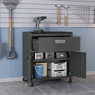 Manhattan Comfort Fortress Modern 30" Rolling Garage Cabinet in Charcoal Gray - 2GMCC-CH