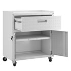 Manhattan Comfort Fortress Modern 30" Rolling Garage Cabinet in White - 2GMCC-WH