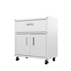 Manhattan Comfort Fortress Modern 30" Rolling Garage Cabinet in White - 2GMCC-WH