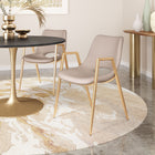 Zuo Desi Dining Chair (Set of 2) Beige & Gold