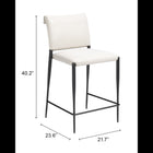 Zuo Freesia Counter Stool (Set of 2) White