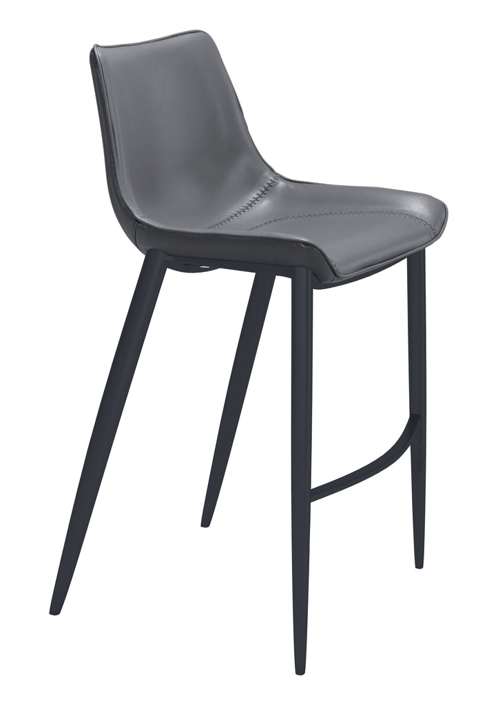 Zuo Magnus Barstool (Set of 2) Dark Gray & Black